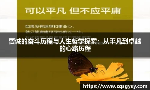 贾诚的奋斗历程与人生哲学探索：从平凡到卓越的心路历程
